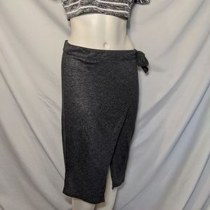 Roxy | midi wrap skirt Heather gray cotton | s p c